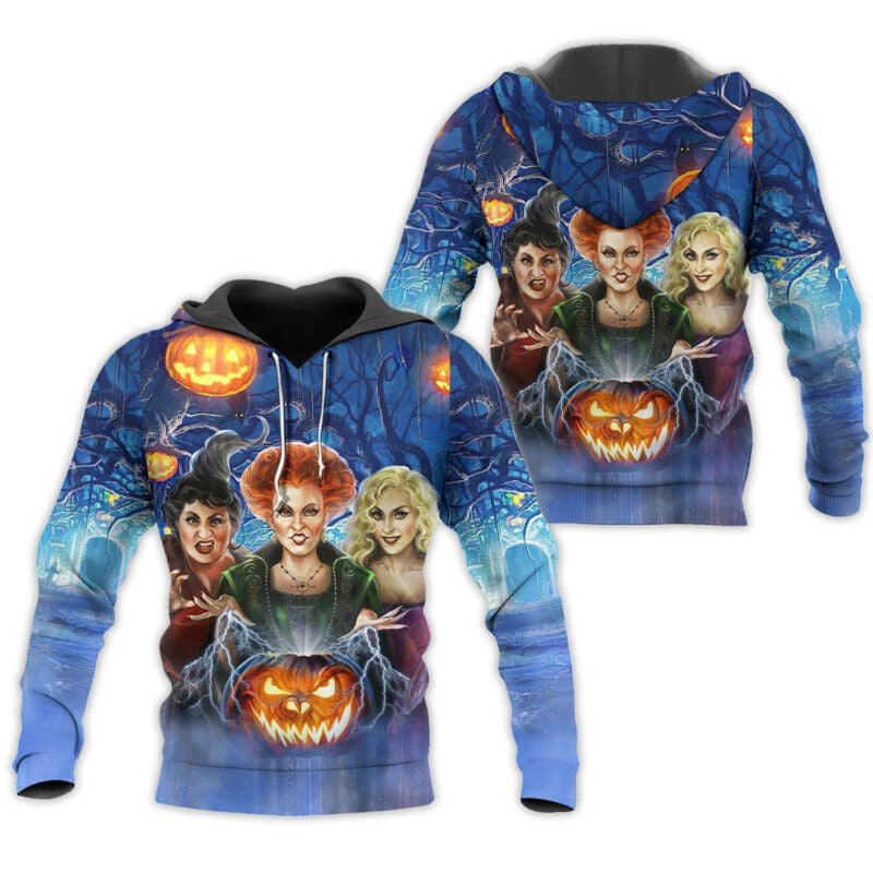 Disney Halloween Hoodie Hocus Pocus Sanderson Sisters Witches 3d Hoodie Zip Hoodie