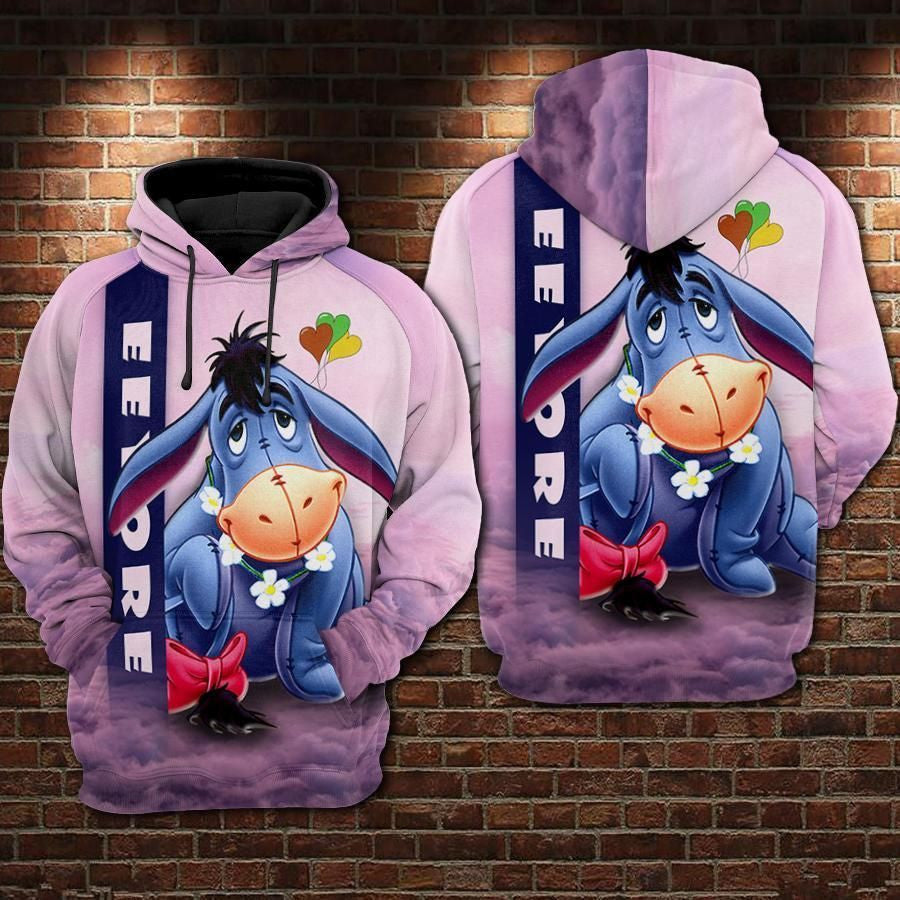 Eeyore Cartoon Winnie The Pooh Movie Disney Over Print 3d Hoodie Zip Hoodie 101