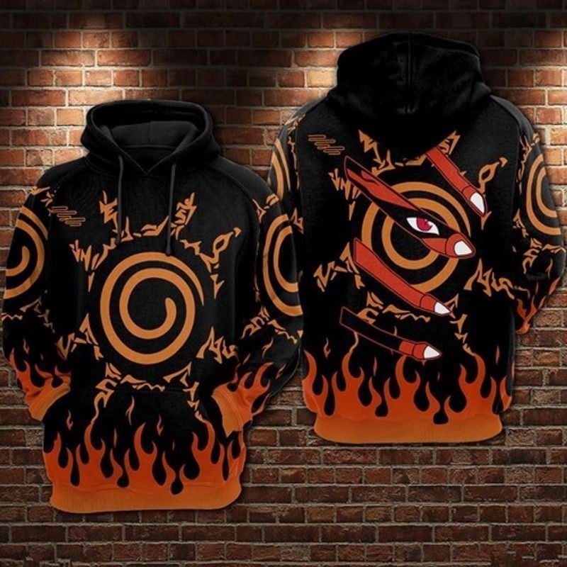 Kurama And Naruto Anime Over Print 3d Hoodie Zip Hoodie