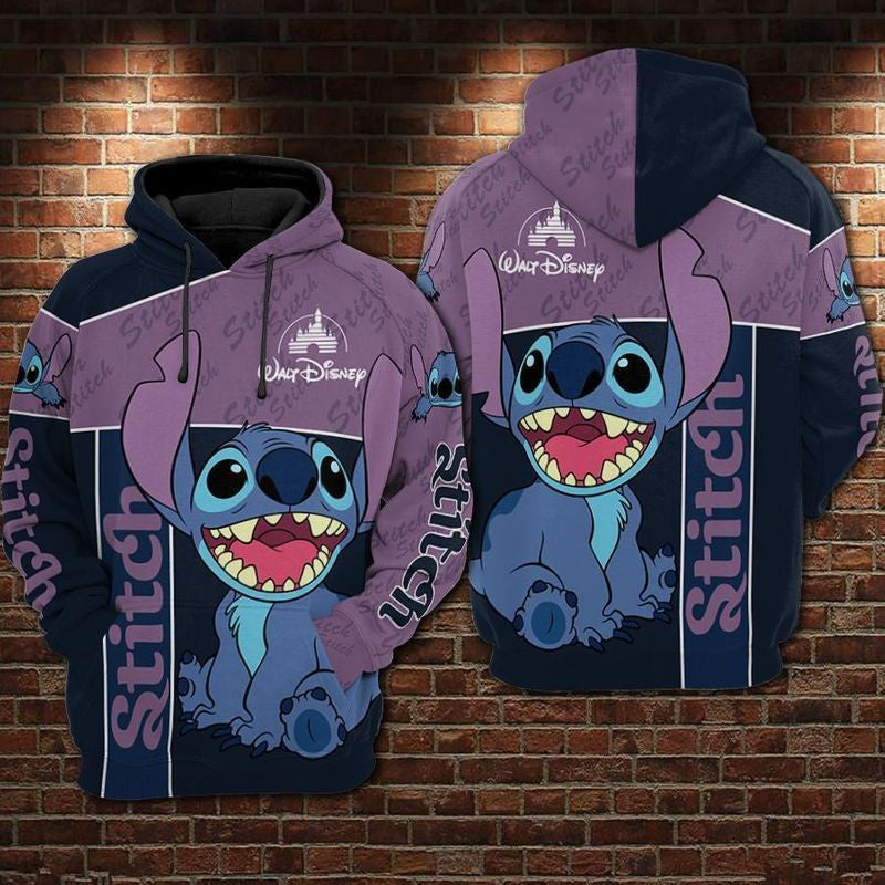 Lilo Stitch Pattern Over Print 3d Hoodie Zip Hoodie 1180