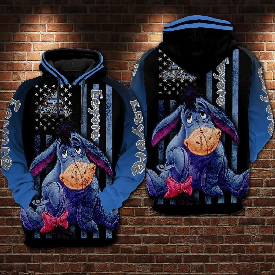 Eeyore Cartoon Winnie The Pooh Movies The Disney Over Print 3d Hoodie Zip Hoodie 140