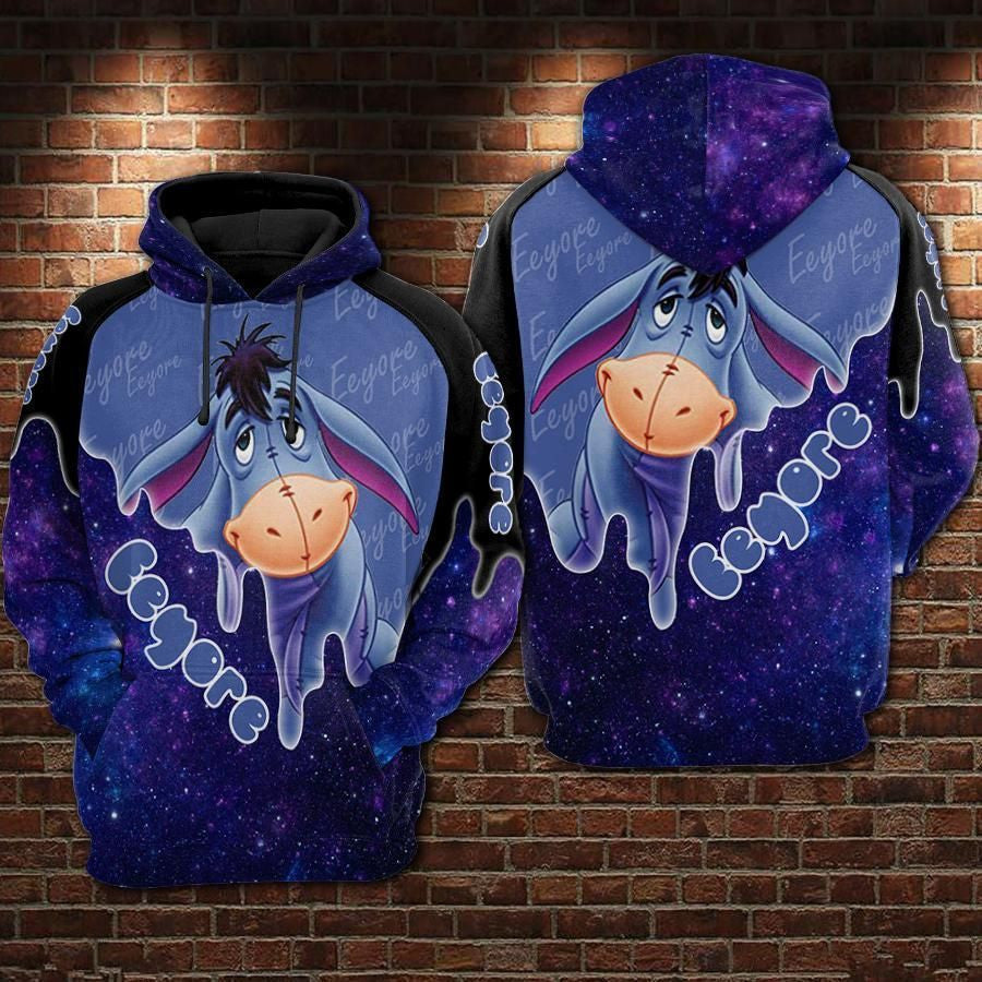 Eeyore Cartoon Winnie The Pooh Movie Disney Over Print 3d Hoodie Zip Hoodie 118