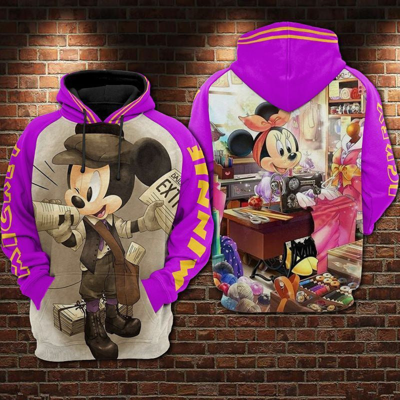 Mickey And Minnie Disney Over Print 3d Hoodie Zip Hoodie 15