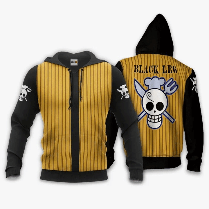 One Piece Sanji Black Leg Anime Manga For Men And Women 3d Hoodie Zip Hoodie