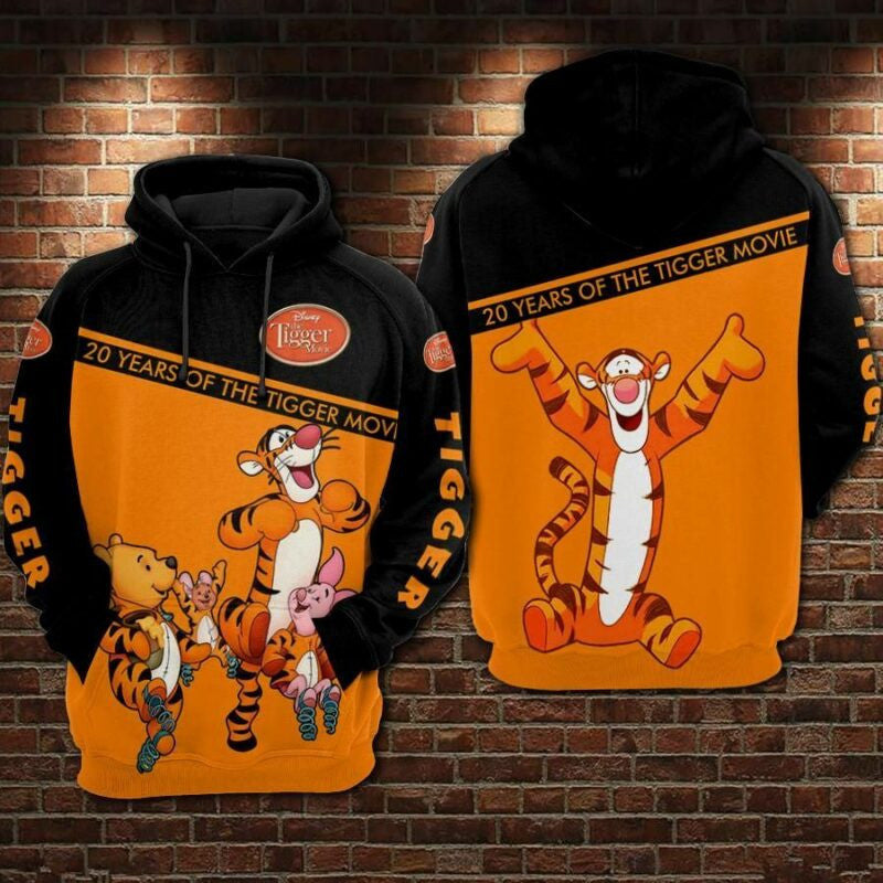 Winnie The Pooh 20 Years Of The Tigger Movie Over Print 3d Hoodie Zip Hoodie