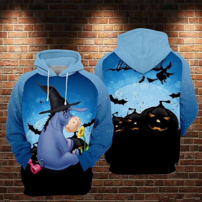 Disney Hoodie Witch Eeyore Halloween Blue Hoodie Winnie The Pooh 3d Hoodie Zip Hoodie