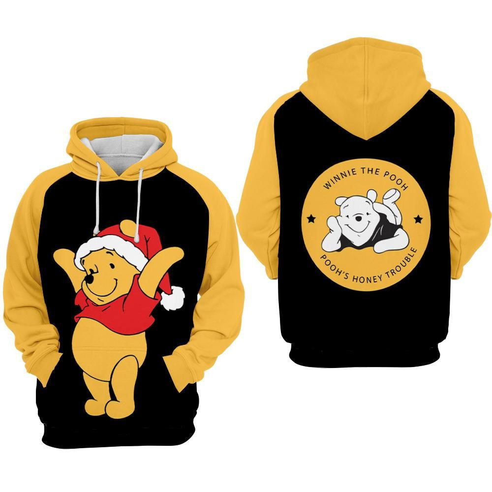 Winnie The Pooh Honey Trouble Over Print 3d Hoodie Zip Hoodie 832