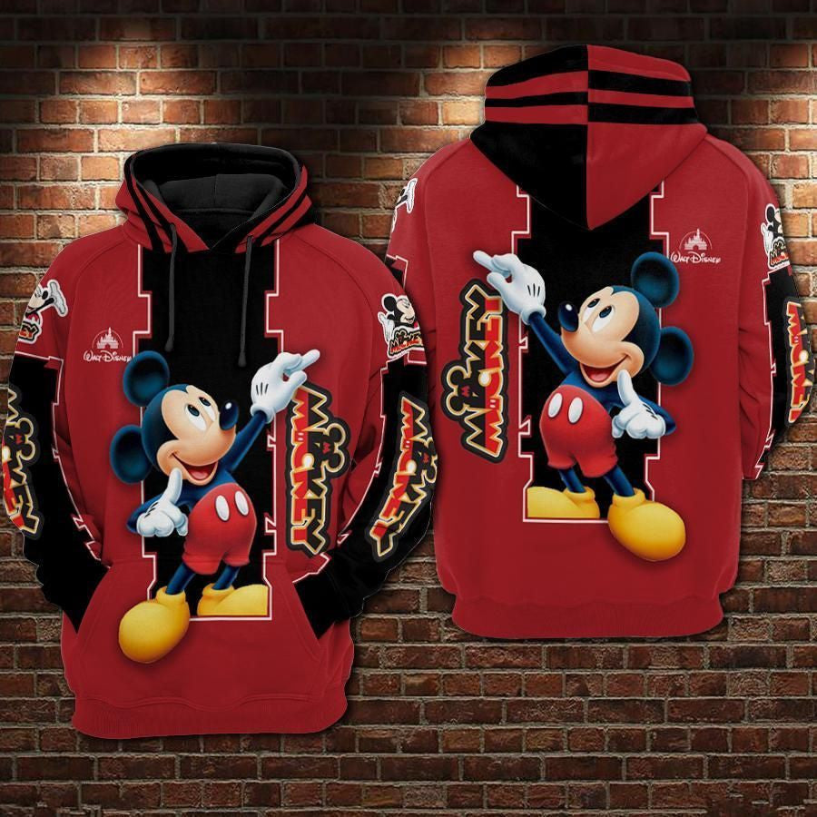 Mickey Mouse Over Print 3d Hoodie Zip Hoodie 362