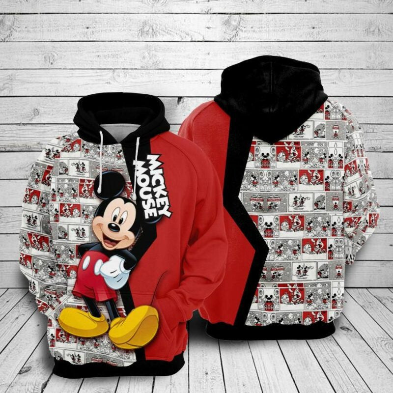 Mickey Mouse 4 Over Print 3d Hoodie Zip Hoodie