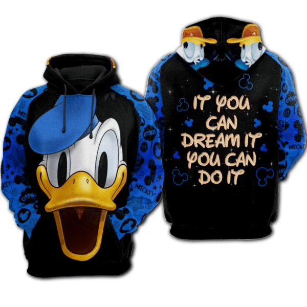 Donald Duck Pattern Mickey Mouse Disney Cartoon 509 Fan Gift Stylist Unisex Cartoon Graphic Outfits Aop Hoodie 633