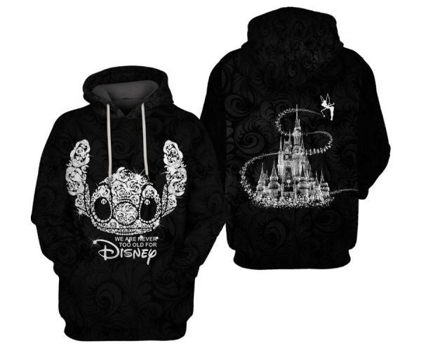 Stitch We Are Never Too Old For Disney Cartoon Bling 2k629 Lover Gift , Stitch All Over Print 3d Hoodie 2193