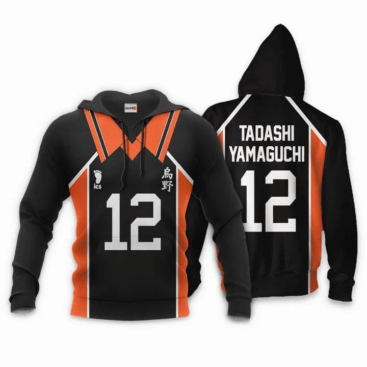 Karasuno Tadashi Yamaguchi Anime Manga Haikyuu Number 12 For Men And Women 3d Hoodie Zip Hoodie