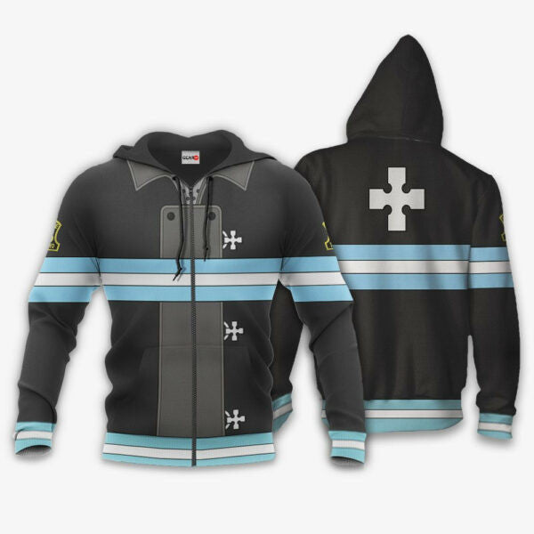 Company 8 Fire Force Uniform Anime 3k408 Fan Gift Stylist Unisex Cartoon 3d Hoodie Zip Hoodie 206