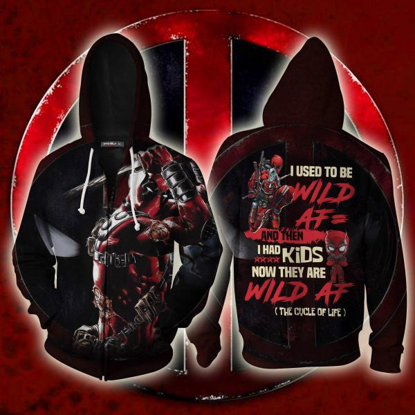 Deadpool ,i Used To Be Wild Af And Then I Have Kids Now They Are Wild Af Deadpool 2k538 Lover Gift,deadpool All Over Print 3d Hoodie 722