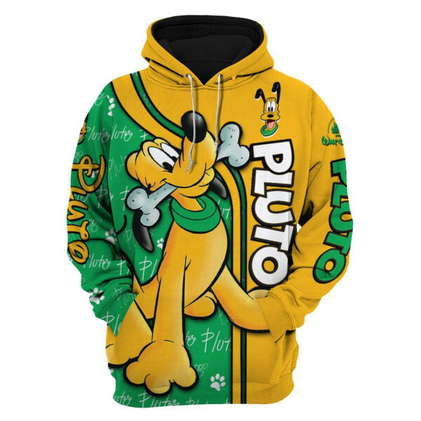 Pluto Dog Fan Gift, Pluto Dog Gift, Stylist Unisex Cartoon Graphic Outfits Aop Hoodie, Zip Hoodie 2874