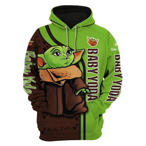 Baby Yoda Disney Fan Gift, Stylist Unisex Cartoon Graphic Outfits Aop Hoodie, Zip Hoodie 1049