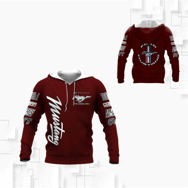 Ford Mustang Shirt Fan Gift 936, Stylist Unisex 3d Hoodie Zip Hoodie 311