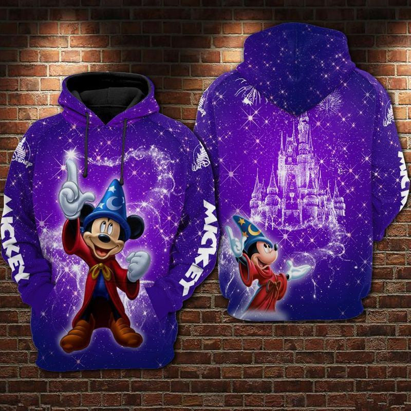 Mickey Mouse Wizard Purple Over Print 3d Hoodie Zip Hoodie