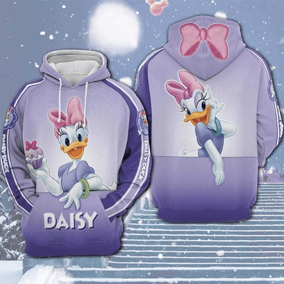 So Lovely Daisy Duck Comics Disney 110 Fan Gift Stylist Unisex Cartoon Graphic Outfits Aop Hoodie 2360