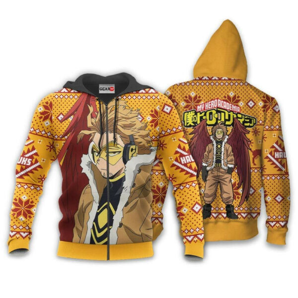Keigo Takami Ugly Christmas Sweater Anime My Hero Academia Manga 2k39 Fan Gift Stylist Unisex Cartoon Graphic Outfits Aop 3d Hoodie Zip Hoodie 800