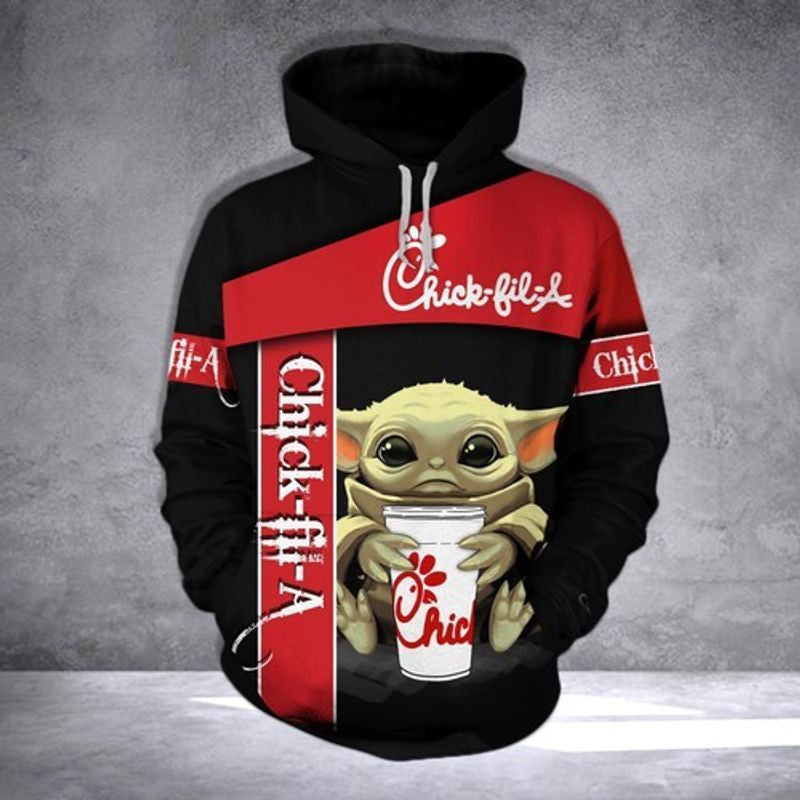 Chick Fill A Baby Yoda Full Over Printing 3d Hoodie