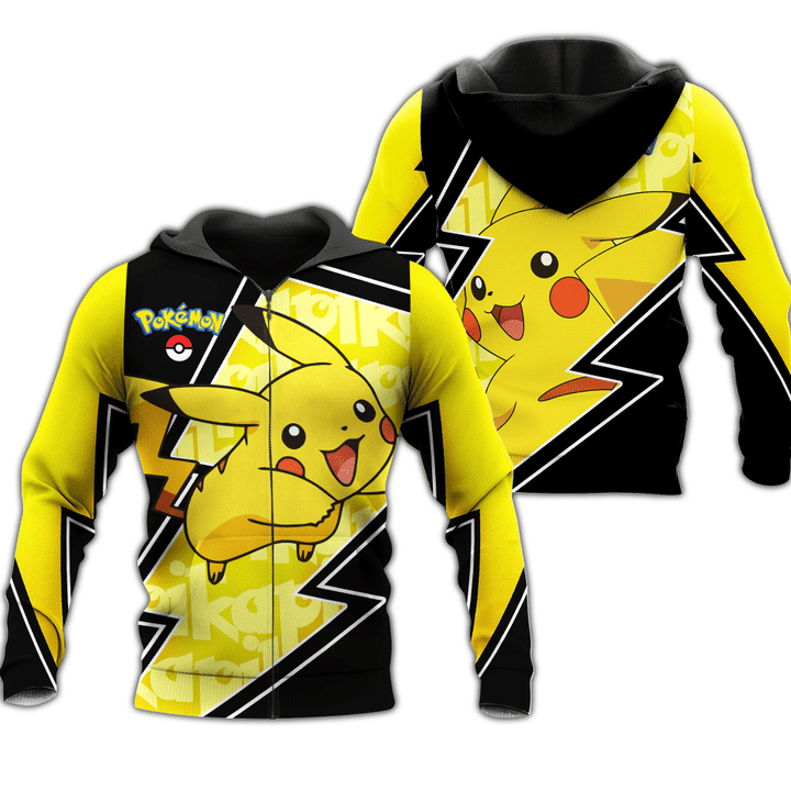 Pikachu Pokemon Anime Manga For Men And Women 3d Hoodie Zip Hoodie