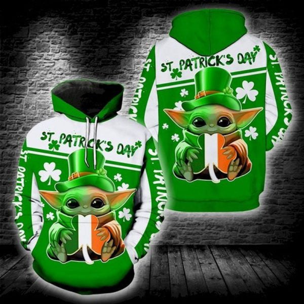 Irish Shamrock St Patrick?s Day Baby Yoda 2k536 Lover Gift,patrick?s Day All Over Print 3d Hoodie 1128