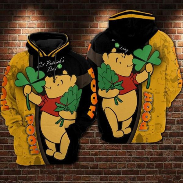 Winnie The Pooh Bear Irish Shamrock Anime 2k620 Lover Gift ,st Patrick?s Day All Over Print 3d Hoodie 1965