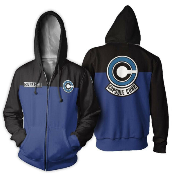 Dragon Ball Capsule Corp Dragon Ball Z Anime 1k276 Fan Gift Stylist Unisex Cartoon Graphic Outfits Aop 3d Hoodie, Zip Hoodie 277