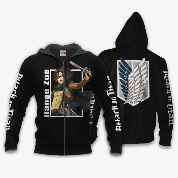 Hange Zoe Attack On Titan Anime 3k347 Fan Gift Stylist Unisex Cartoon 3d Hoodie Zip Hoodie 605