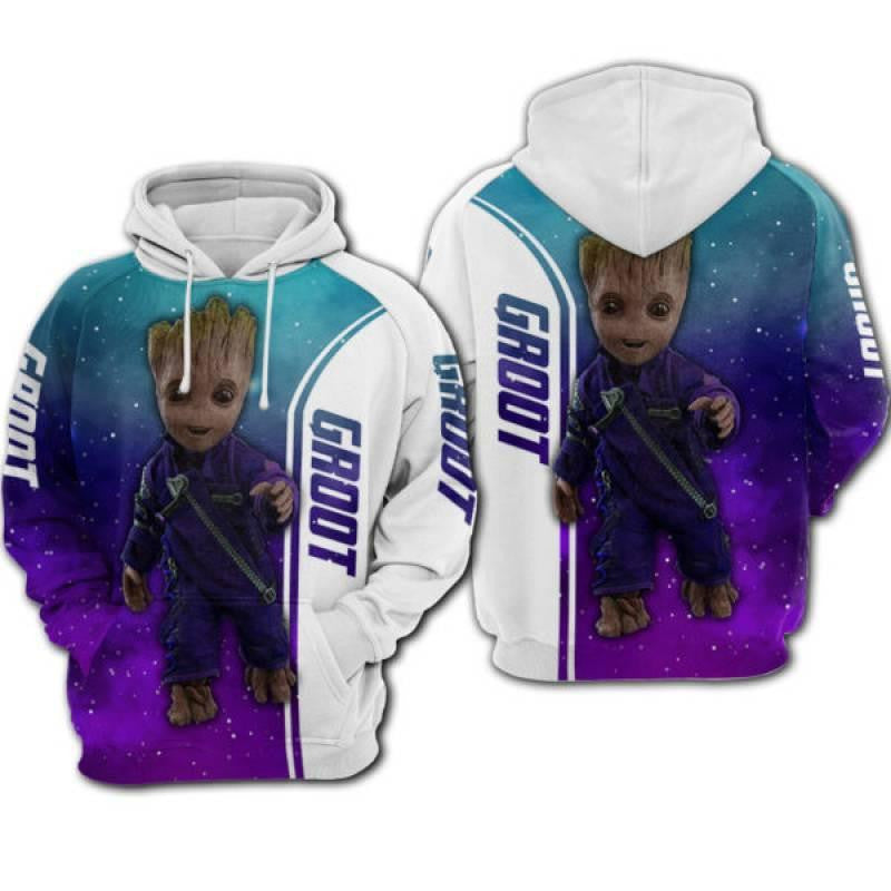 Baby Groot Marvel Comics Guardians Of The Galaxy All Over Print Hoodie