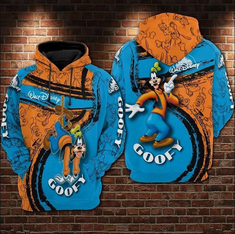 Goofy Disney Pattern Over Print 3d Hoodie Zip Hoodie