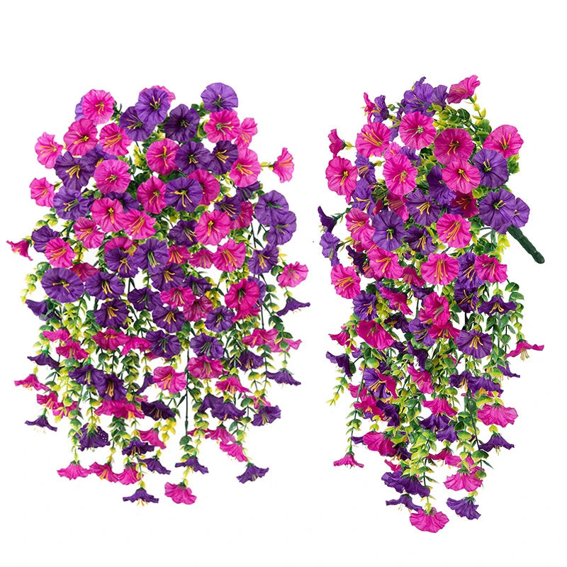 Artificial Plants and Flowers Artificial Hanging Flower UV Resistant Garden Yard Balcony Fake Plant Wedding Party Outdoor Decor