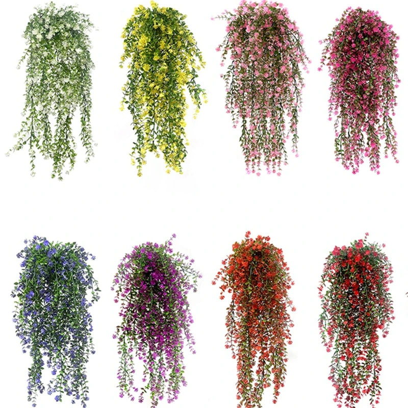 Artificial Plants and Flowers Artificial Hanging Flower UV Resistant Garden Yard Balcony Fake Plant Wedding Party Outdoor Decor