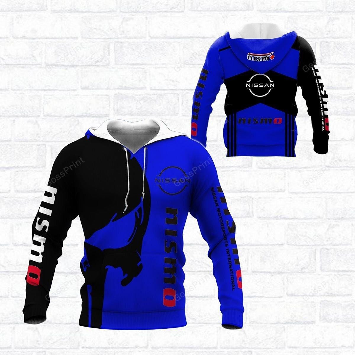 Skull Nissan Motorsport Nismo All Over Print Hoodie, Zip Hoodie 150